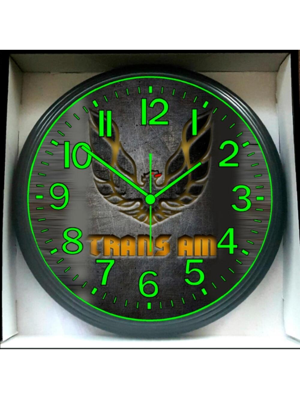 Trans Am Fire Bird Pontiac Glow In The Dark Wall Clock New!
